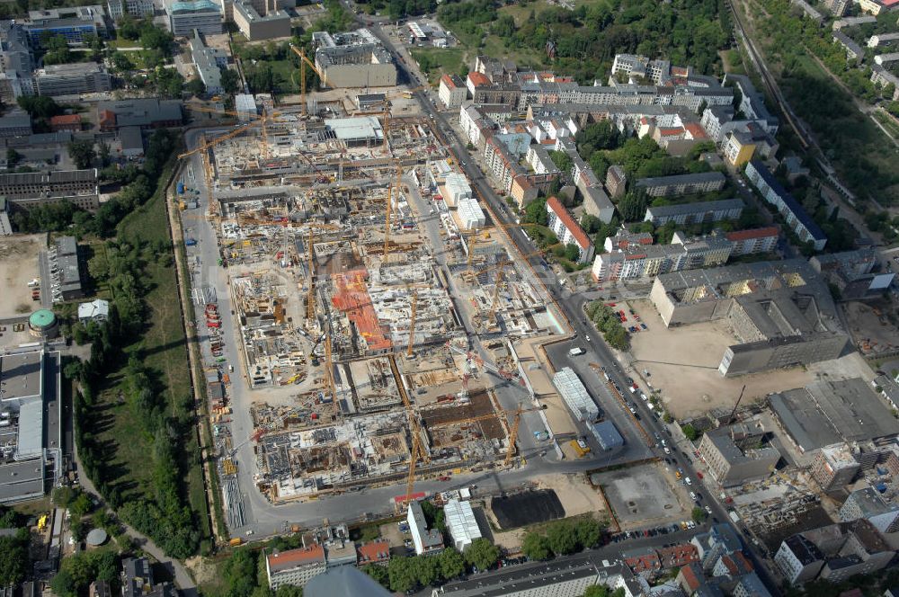 Luftbild Berlin - Baustelle zum BND Neubau im Bezirk Mitte