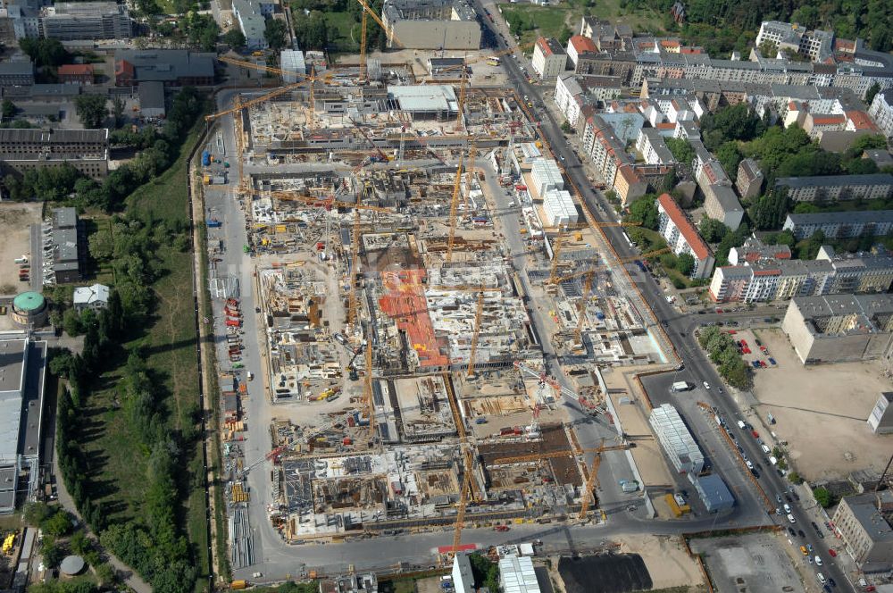 Luftaufnahme Berlin - Baustelle zum BND Neubau im Bezirk Mitte