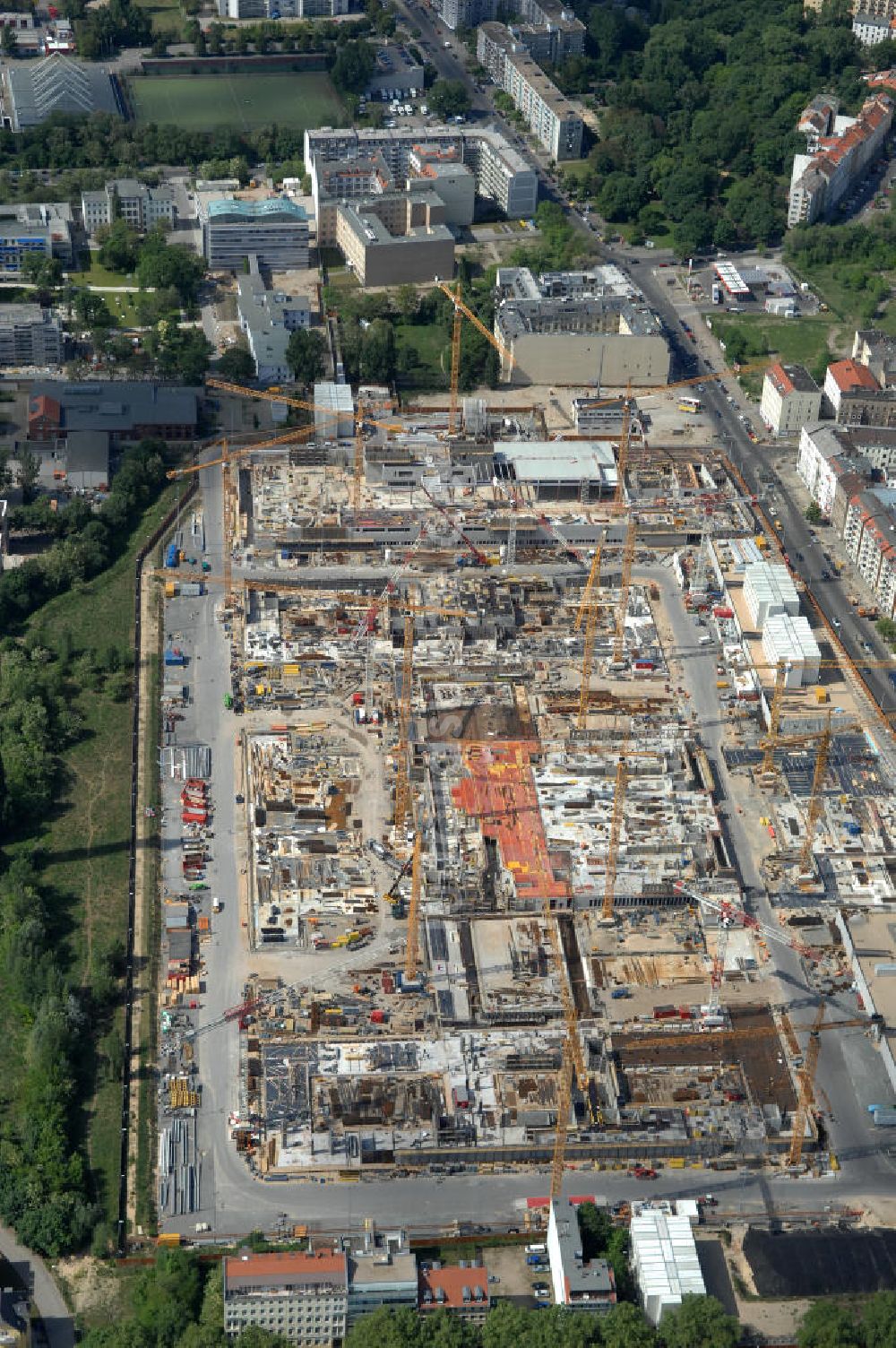 Berlin aus der Vogelperspektive: Baustelle zum BND Neubau im Bezirk Mitte