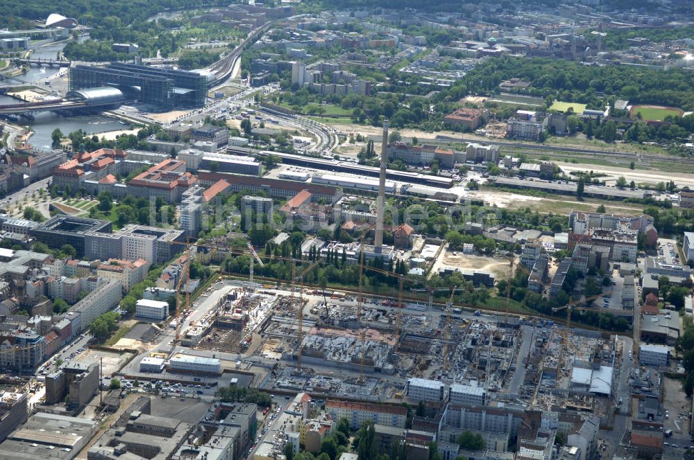 Berlin aus der Vogelperspektive: Baustelle zum BND Neubau im Bezirk Mitte