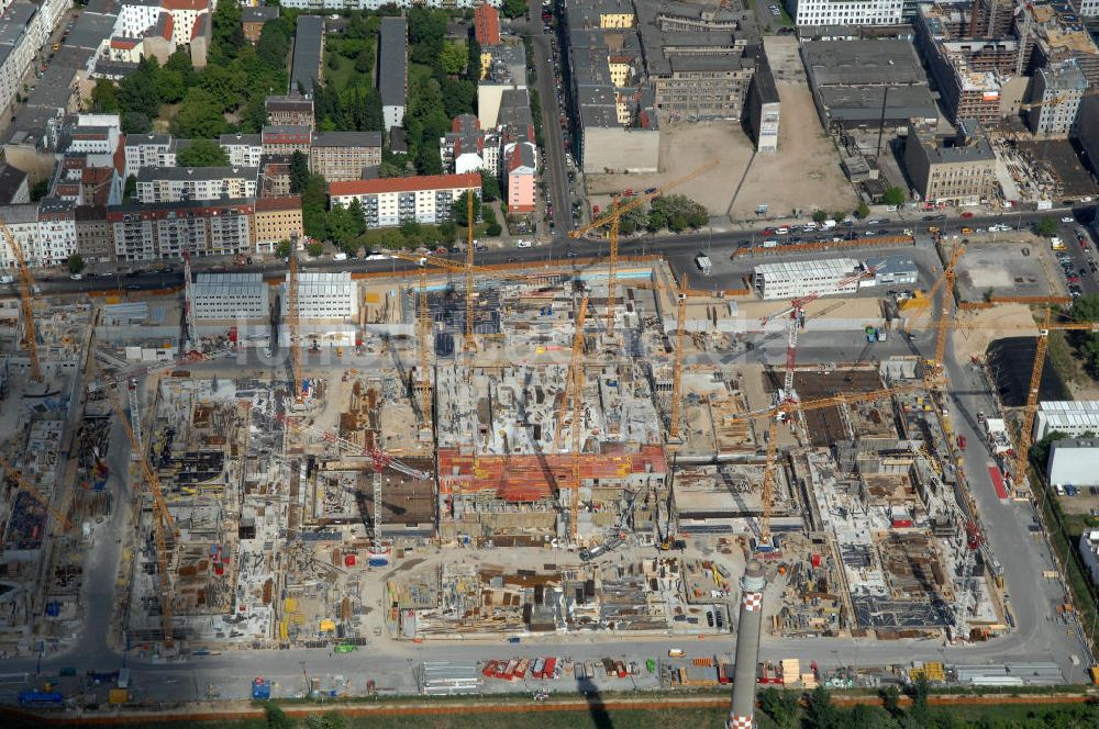 Luftaufnahme Berlin - Baustelle zum BND Neubau im Bezirk Mitte