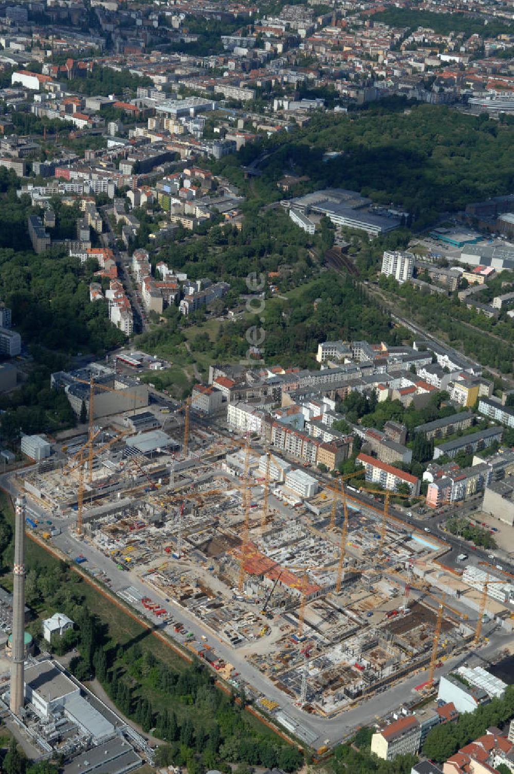 Berlin aus der Vogelperspektive: Baustelle zum BND Neubau im Bezirk Mitte