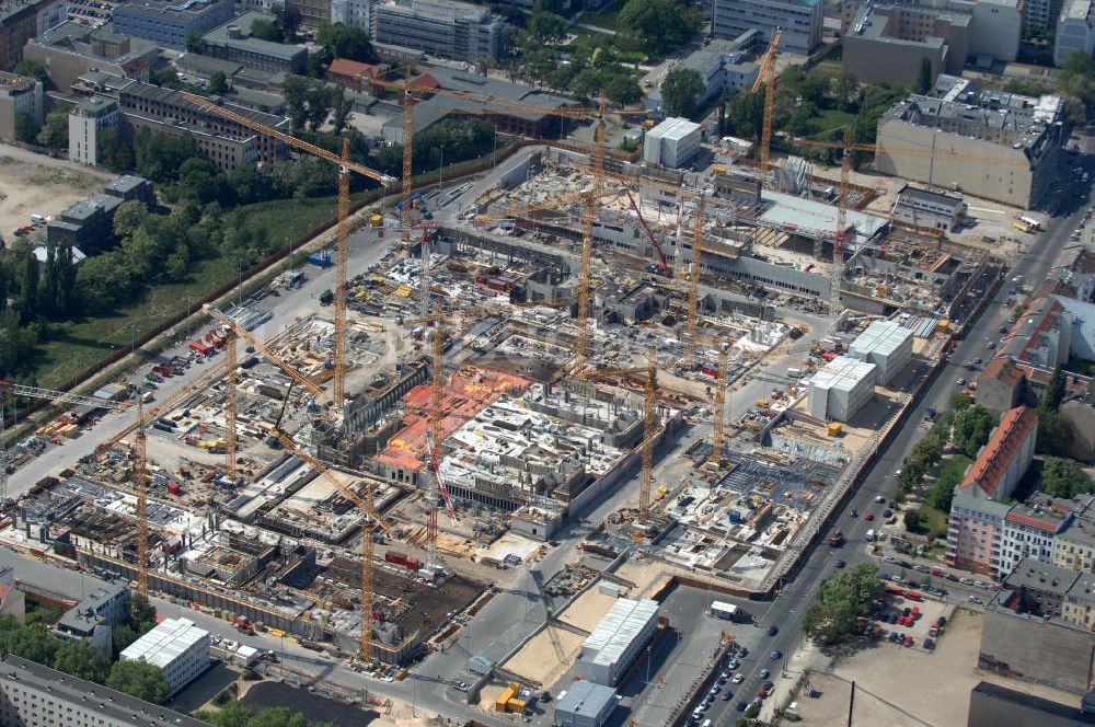 Luftbild Berlin - Baustelle zum BND Neubau im Bezirk Mitte