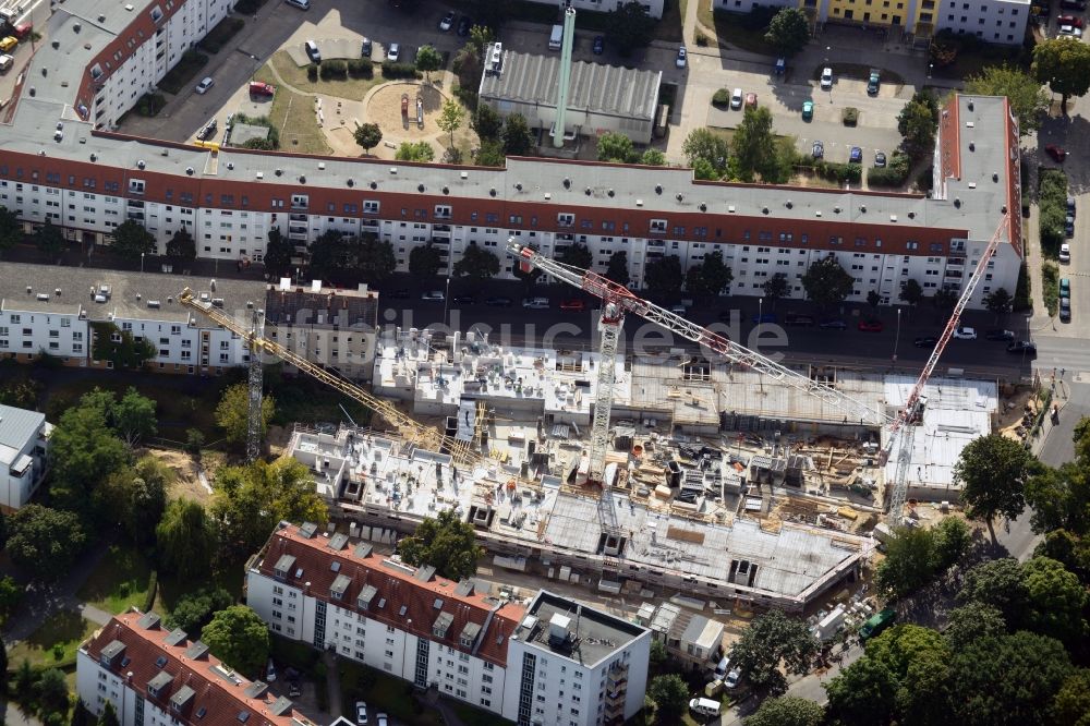 Luftaufnahme Berlin Köpenick - Baustelle zum KÖWOGE- Wohnungsneubau an der Glienicker Ecke Adlershofer Straße in Köpenick in Berlin