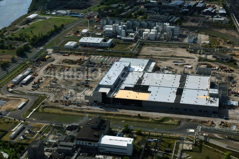 Luftbild Lutherstadt Wittenberg - Baustelle zum Lagerneubau in Lutherstadt Wittenberg im Bundesland Sachsen-Anhalt