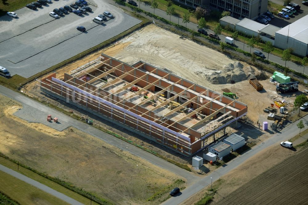 Luftbild Gütersloh - Baustelle zum Neubau eines ALDI Einkaufszentrums an der Herzbrocker Straße in Gütersloh im Bundesland Nordrhein-Westfalen