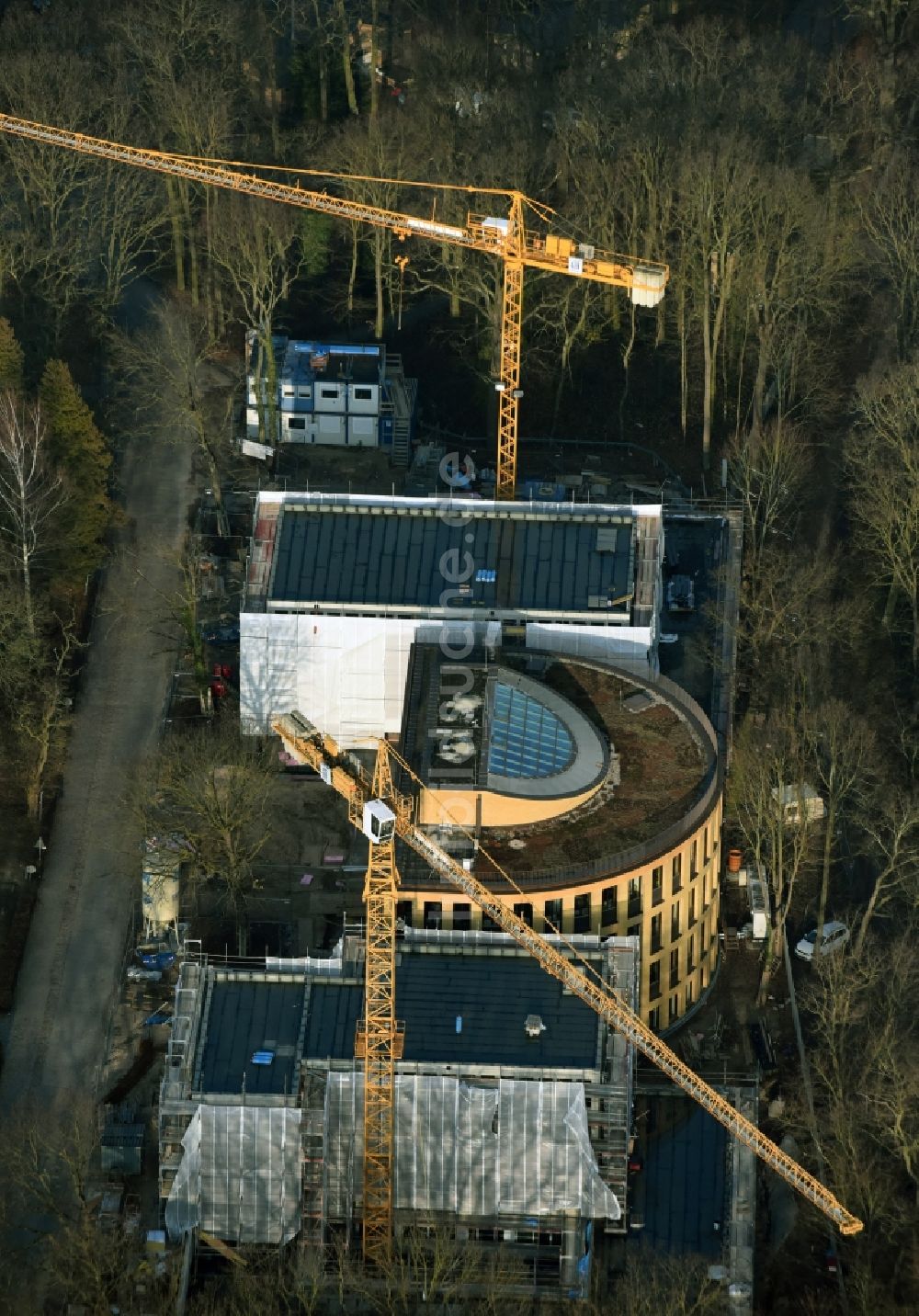 Potsdam aus der Vogelperspektive: Baustelle zum Neubau am Alfred-Wegener-Institut in Potsdam im Bundesland Brandenburg