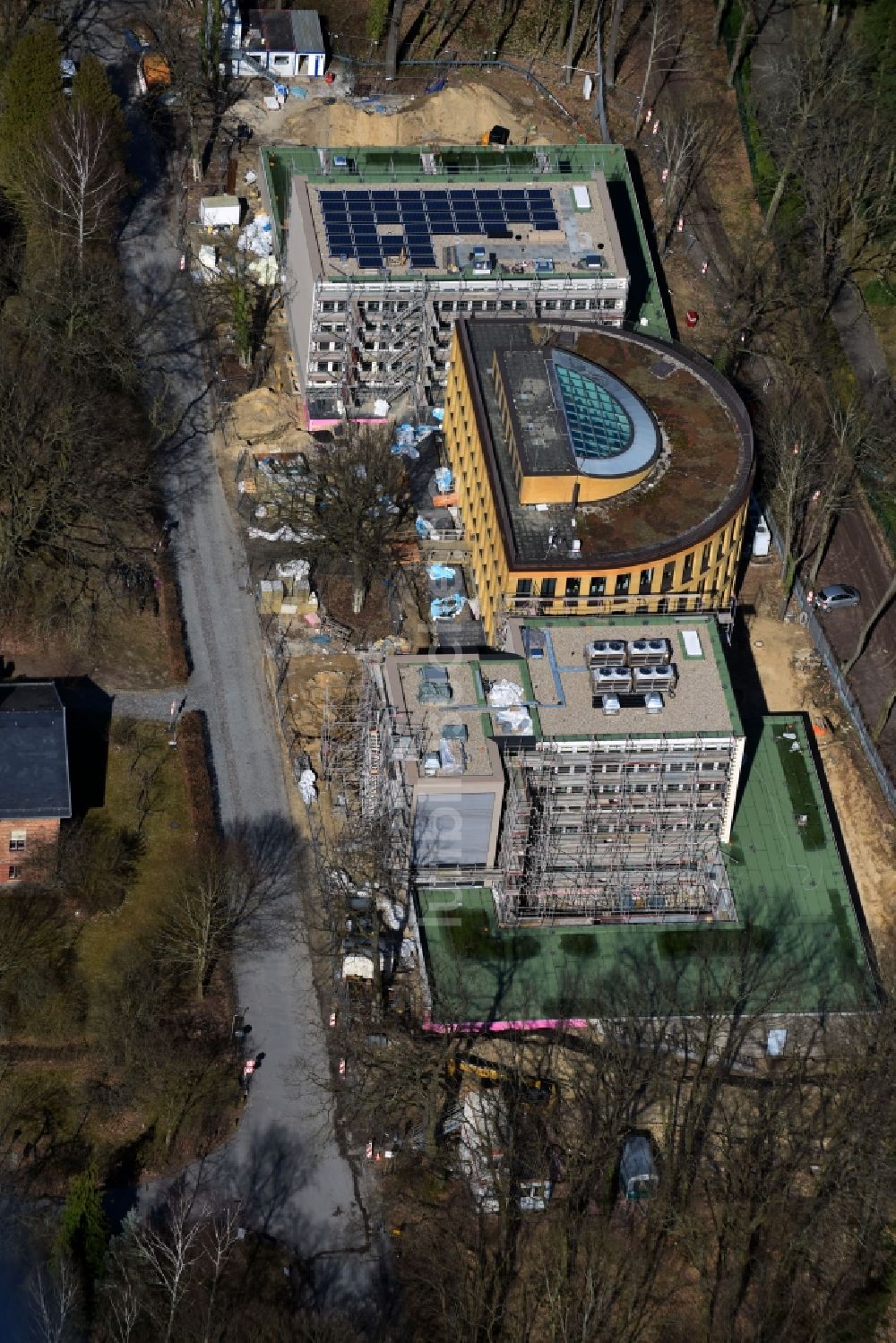 Luftaufnahme Potsdam - Baustelle zum Neubau am Alfred-Wegener-Institut in Potsdam im Bundesland Brandenburg