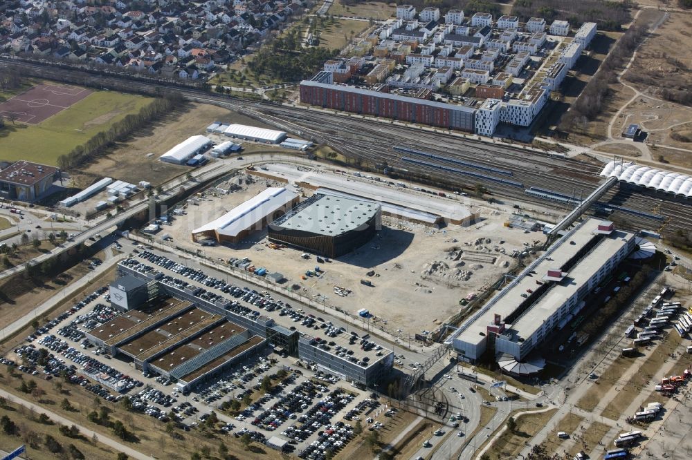 München aus der Vogelperspektive: Baustelle zum Neubau der APASSIONATA World GmbH im Ortsteil Fröttmaning in München im Bundesland Bayern