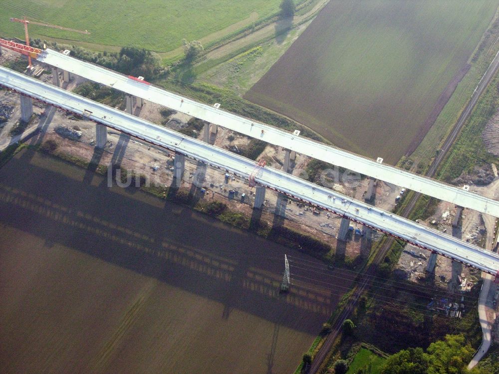 Luftbild Rödental - Baustelle zum Neubau des Autobahn- Brückenbauwerk der Itztalbrücke in Rödental im Bundesland Bayern, Deutschland