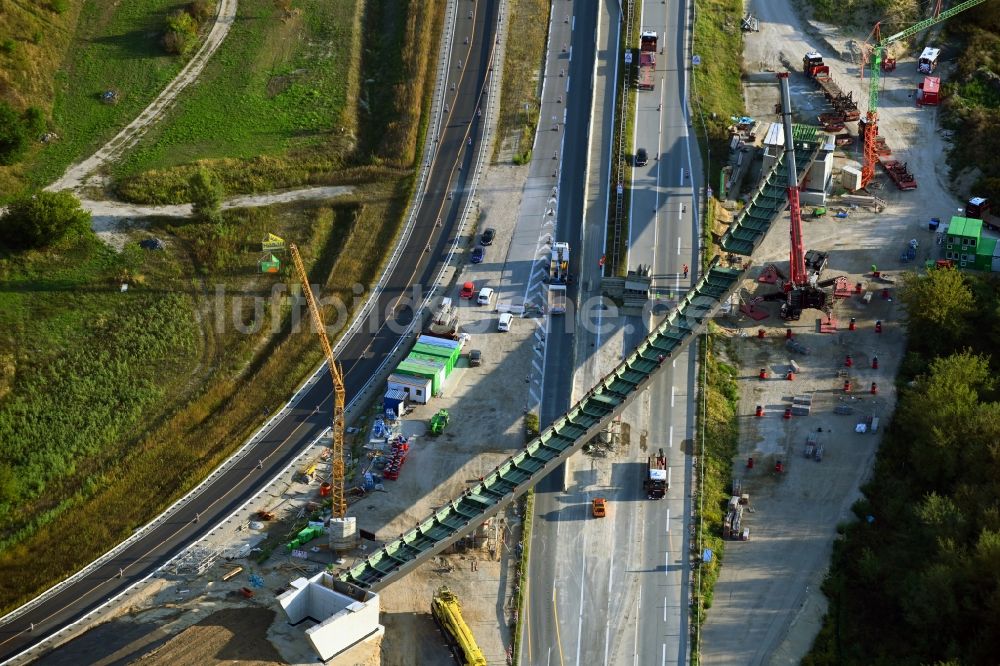 Schönerlinde aus der Vogelperspektive: Baustelle zum Neubau der Autobahn- Trasse der BAB A114 am Dreick Pankow in Schönerlinde im Bundesland Brandenburg, Deutschland