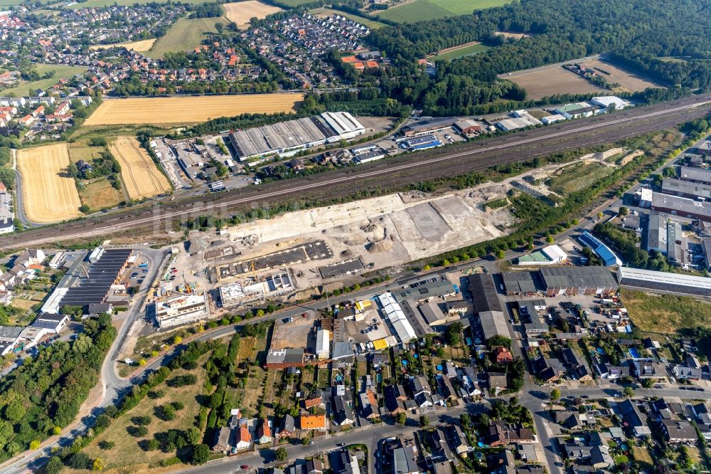 Ahlen von oben - Baustelle zum Neubau eines Baubetriebs- und Wertstoffhofes in Ahlen im Bundesland Nordrhein-Westfalen, Deutschland