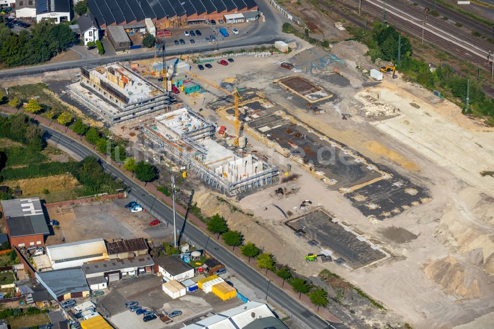 Ahlen aus der Vogelperspektive: Baustelle zum Neubau eines Baubetriebs- und Wertstoffhofes in Ahlen im Bundesland Nordrhein-Westfalen, Deutschland