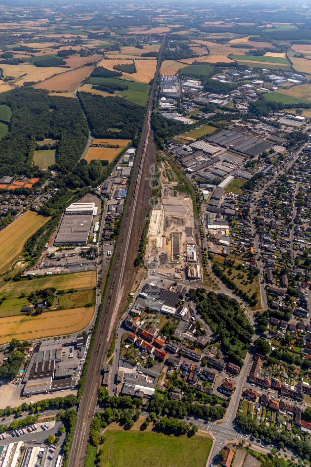 Luftbild Ahlen - Baustelle zum Neubau eines Baubetriebs- und Wertstoffhofes in Ahlen im Bundesland Nordrhein-Westfalen, Deutschland