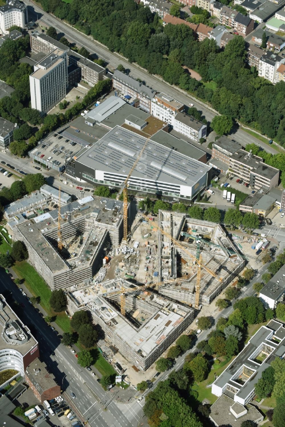 Hamburg von oben - Baustelle zum Neubau einer Berufschule in Hamburg