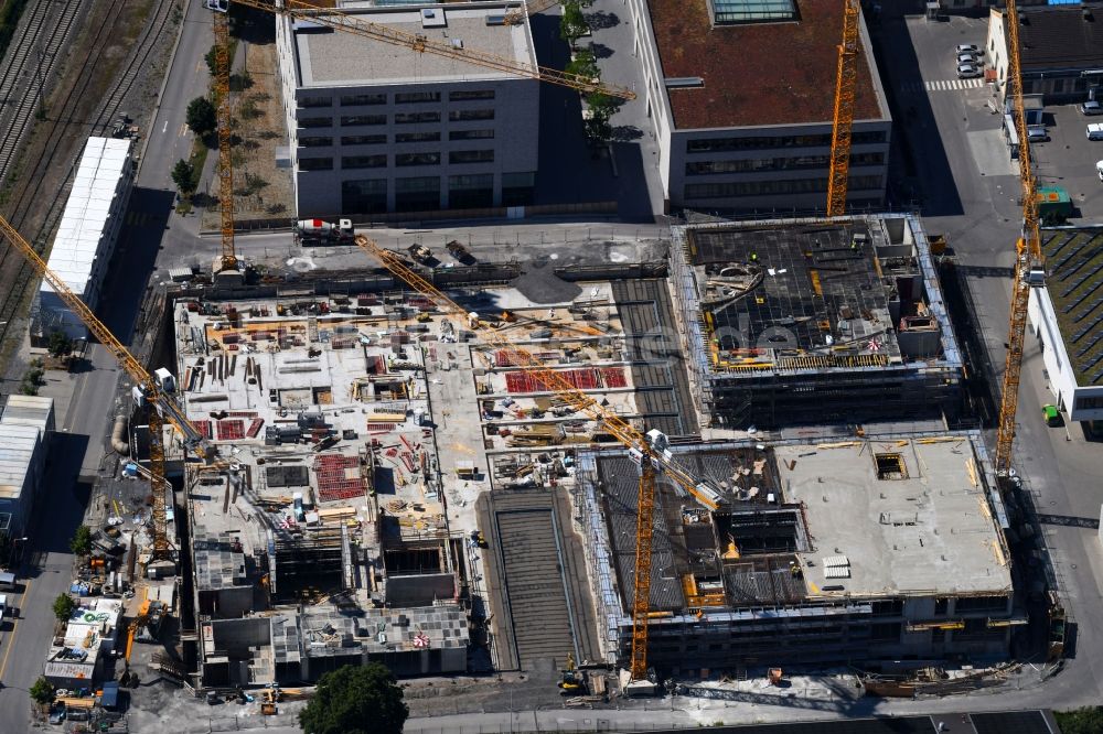 Luftbild Heilbronn - Baustelle zum Neubau des Bildungscampus an der Gaswerkstraße in Heilbronn im Bundesland Baden-Württemberg, Deutschland