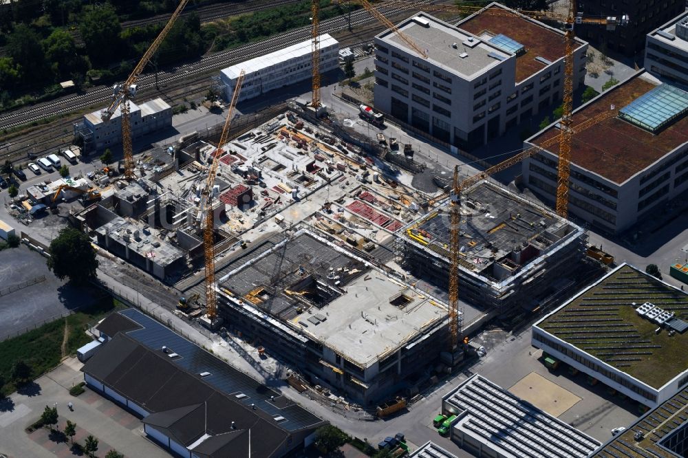 Luftaufnahme Heilbronn - Baustelle zum Neubau des Bildungscampus an der Gaswerkstraße in Heilbronn im Bundesland Baden-Württemberg, Deutschland