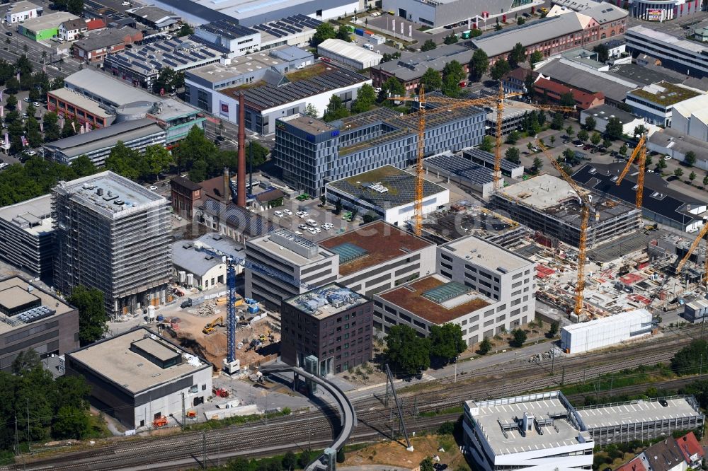 Luftbild Heilbronn - Baustelle zum Neubau des Bildungscampus an der Gaswerkstraße in Heilbronn im Bundesland Baden-Württemberg, Deutschland