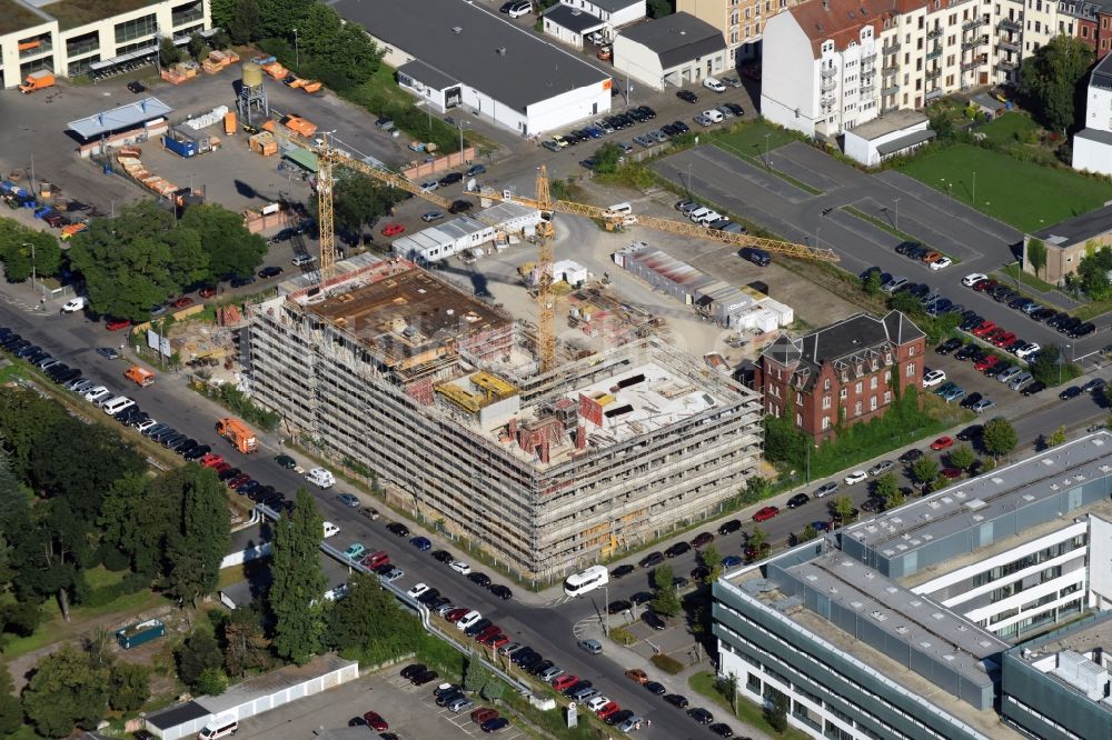 Luftbild Dresden - Baustelle zum Neubau des Biotech-Gründerzentrums in Dresden im Bundesland Sachsen