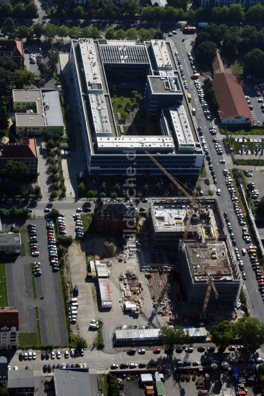 Dresden aus der Vogelperspektive: Baustelle zum Neubau des Biotech-Gründerzentrums in Dresden im Bundesland Sachsen