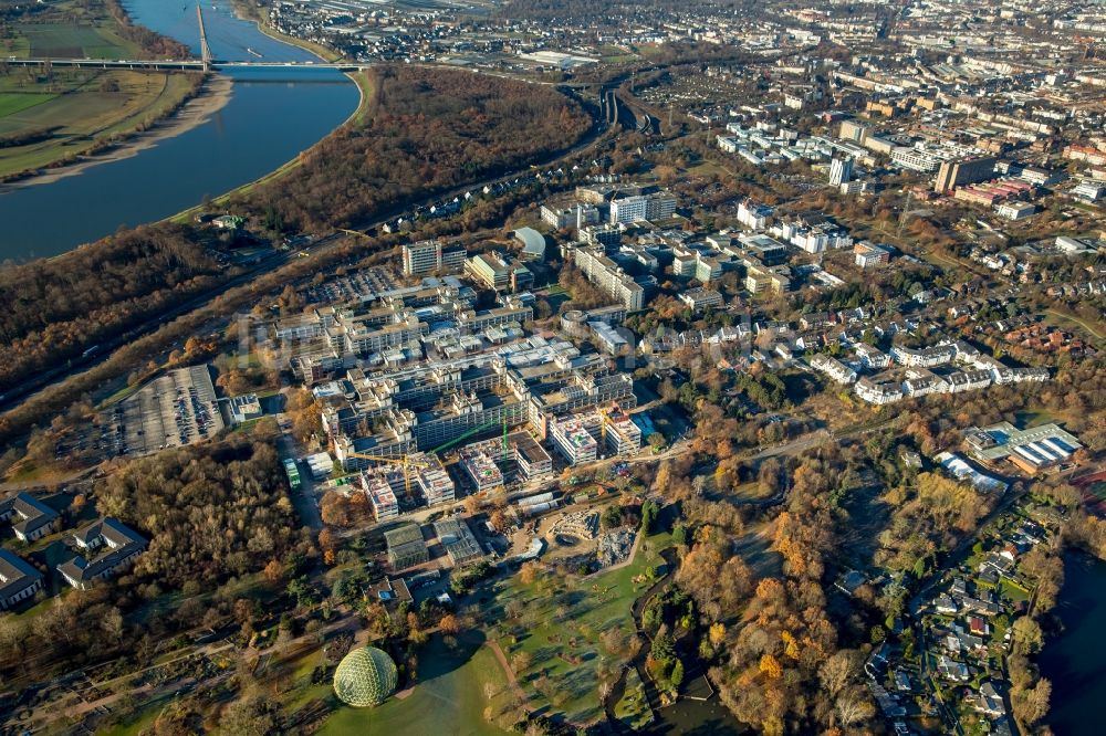 Luftbild Düsseldorf - Baustelle zum Neubau Biowissenschaften und Ersatzneubau 26 am Campus der Heinrich Heine Universität in Düsseldorf im Bundesland Nordrhein-Westfalen