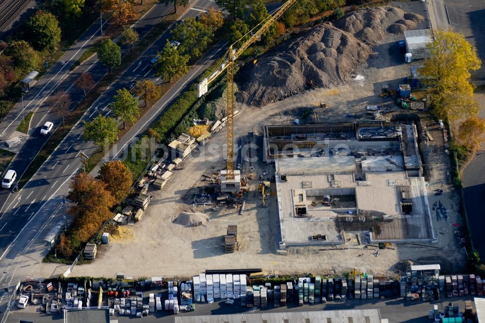 Luftbild Göttingen - Baustelle zum Neubau des BioWärmeZentrums in Göttingen im Bundesland Niedersachsen, Deutschland