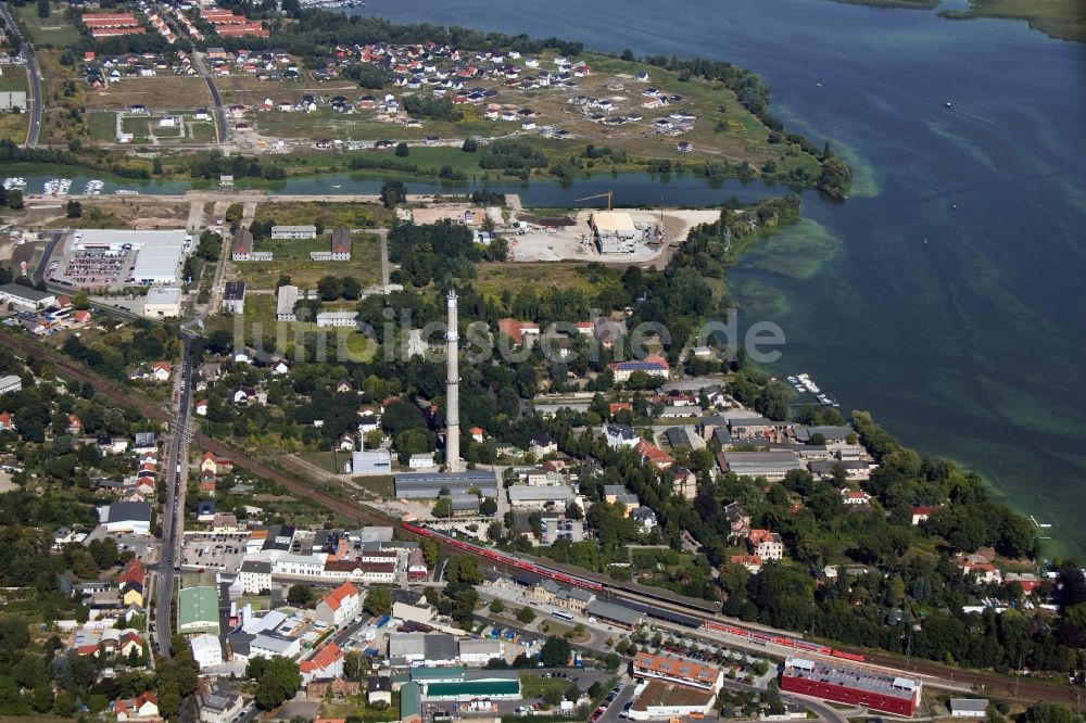 Luftaufnahme Werder Havel - Baustelle zum Neubau der BlütenTherme Werder (Havel) mit Thermalsole- und Saunalandschaft in Werder Havel im Bundesland Brandenburg