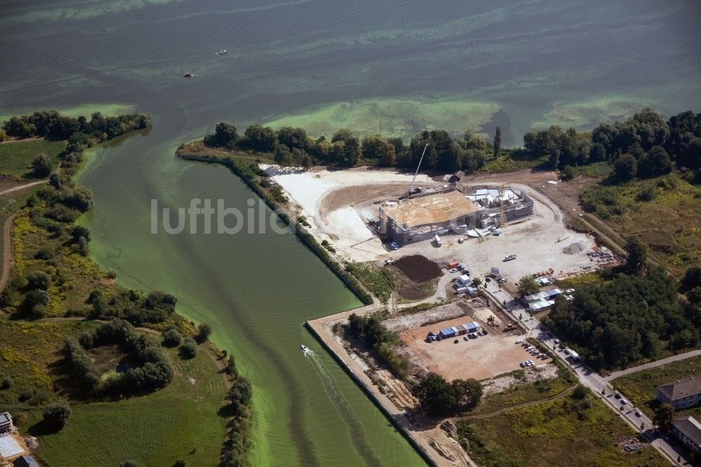 Werder Havel aus der Vogelperspektive: Baustelle zum Neubau der BlütenTherme Werder (Havel) mit Thermalsole- und Saunalandschaft in Werder Havel im Bundesland Brandenburg