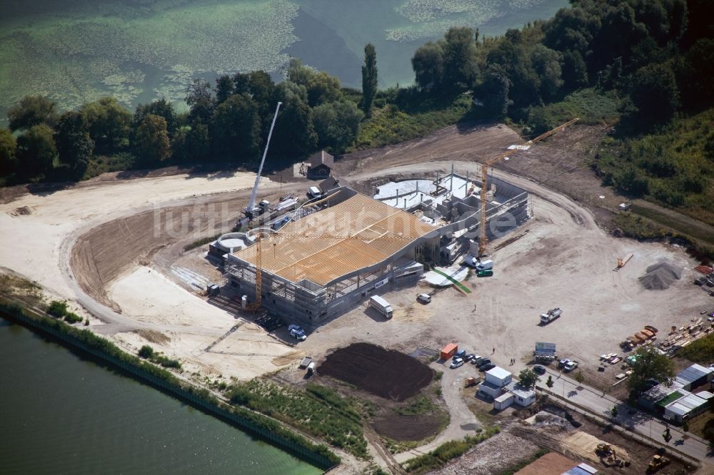 Luftbild Werder Havel - Baustelle zum Neubau der BlütenTherme Werder (Havel) mit Thermalsole- und Saunalandschaft in Werder Havel im Bundesland Brandenburg