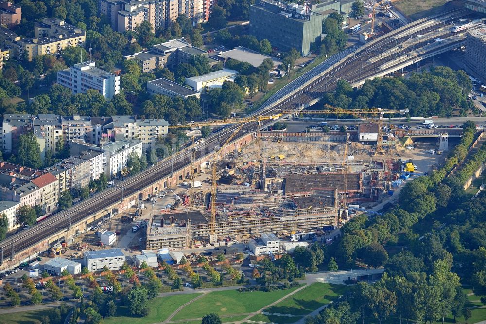 Berlin Moabit aus der Vogelperspektive: Baustelle zum Neubau des BMI Bundesministerium des Innern der Bundes- Hauptstadt Berlin am Regierungsviertel Spreebogen in Moabit