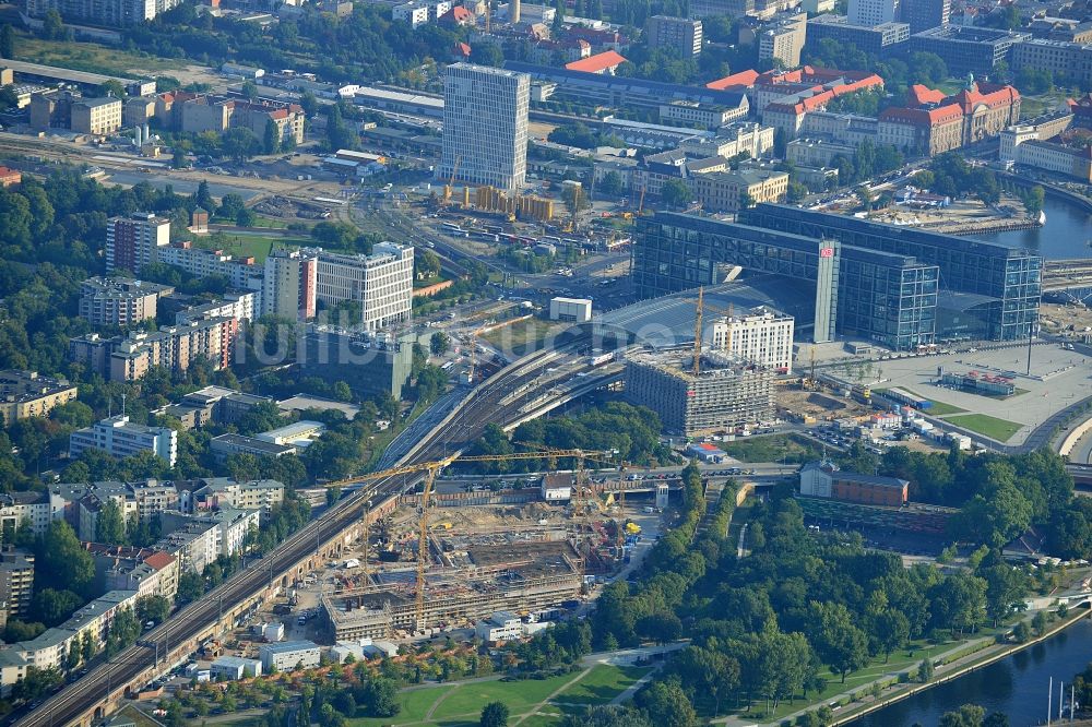 Berlin Moabit von oben - Baustelle zum Neubau des BMI Bundesministerium des Innern der Bundes- Hauptstadt Berlin am Regierungsviertel Spreebogen in Moabit