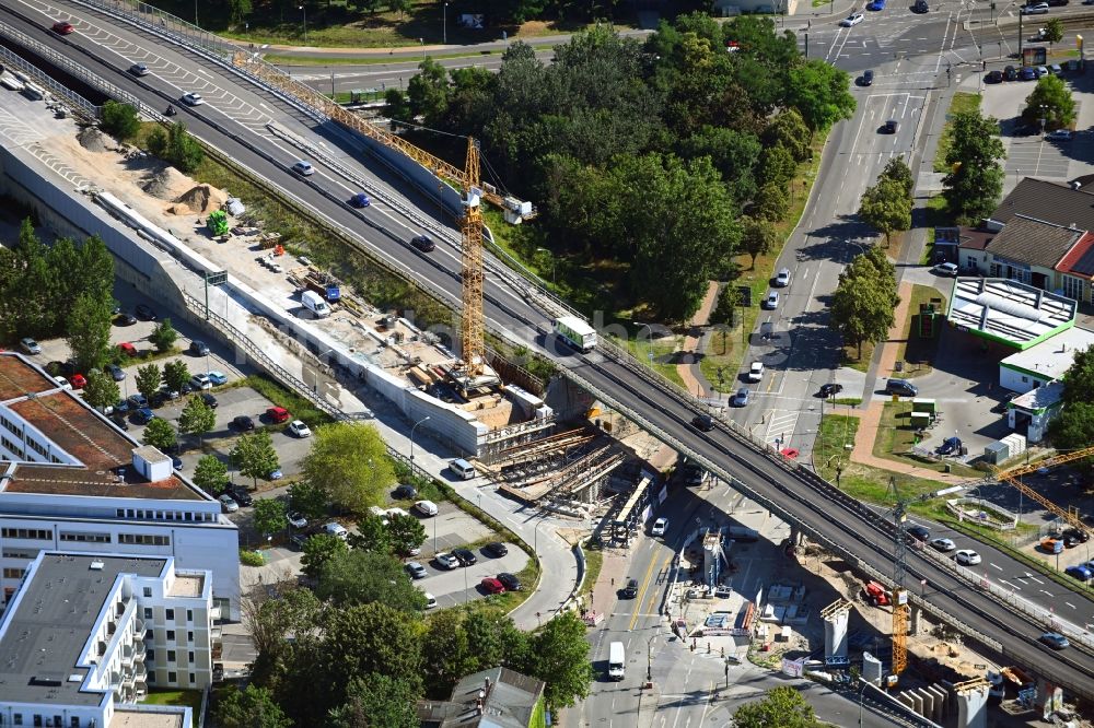 Luftbild Potsdam - Baustelle zum Neubau der Brückenkonstruktion in Potsdam im Bundesland Brandenburg, Deutschland