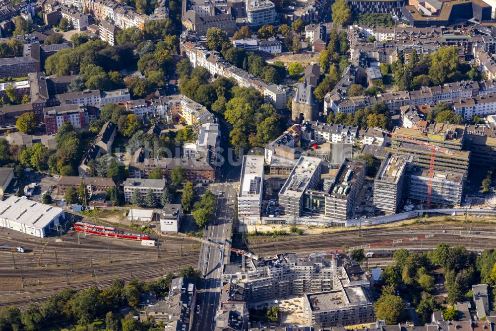 Luftbild Aachen - Baustelle zum Neubau eines Büro- und Geschäftshaus- Ensemble BlueGate in Aachen im Bundesland Nordrhein-Westfalen, Deutschland