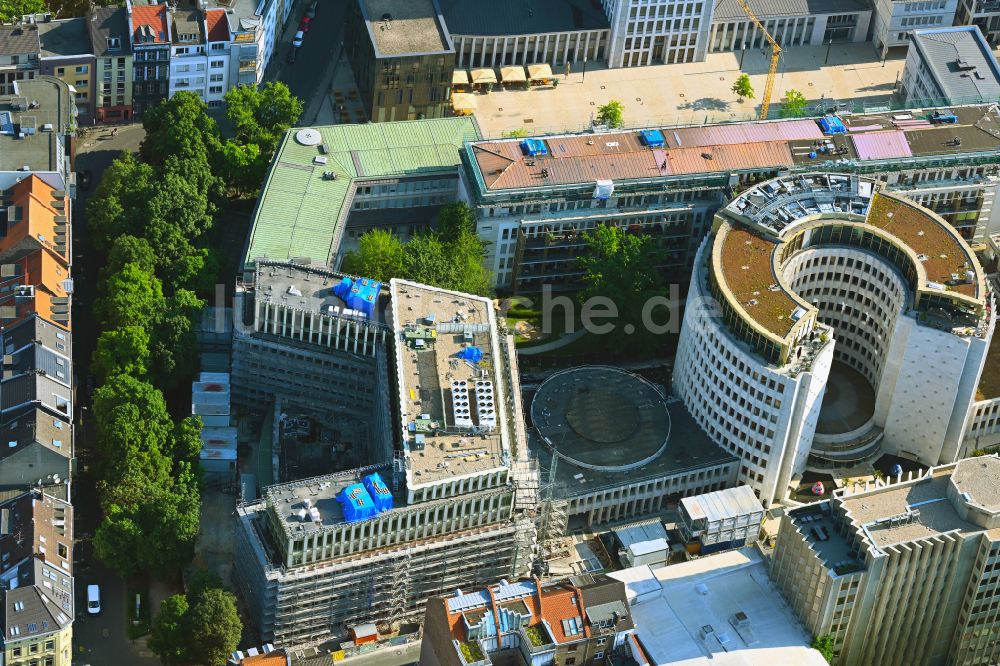 Köln aus der Vogelperspektive: Baustelle zum Neubau eines Büro- und Geschäftshaus- Ensemble gerling garden in Köln im Bundesland Nordrhein-Westfalen, Deutschland