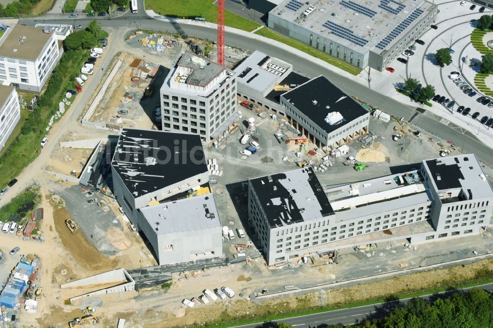 Luftbild Wetzlar - Baustelle zum Neubau eines Büro- und Geschäftshaus-Ensemble Leitz-Park 3. Am Leitz-Park - Auf der Plank in Wetzlar im Bundesland Hessen, Deutschland