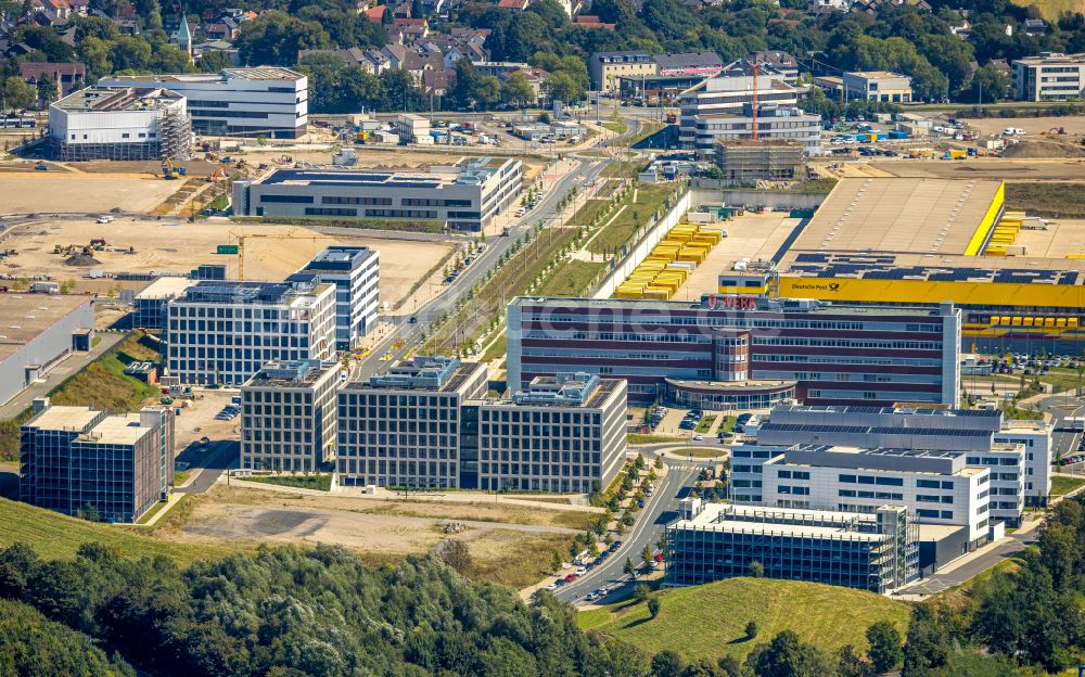 Bochum aus der Vogelperspektive: Baustelle zum Neubau eines Büro- und Geschäftshaus- Ensemble O-Werk- Campus in Bochum im Bundesland Nordrhein-Westfalen, Deutschland