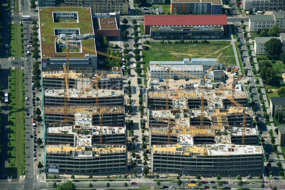 Berlin von oben - Baustelle zum Neubau eines Büro- und Geschäftshauses Allianz Campus Berlin im Ortsteil Johannisthal - Adlershof in Berlin