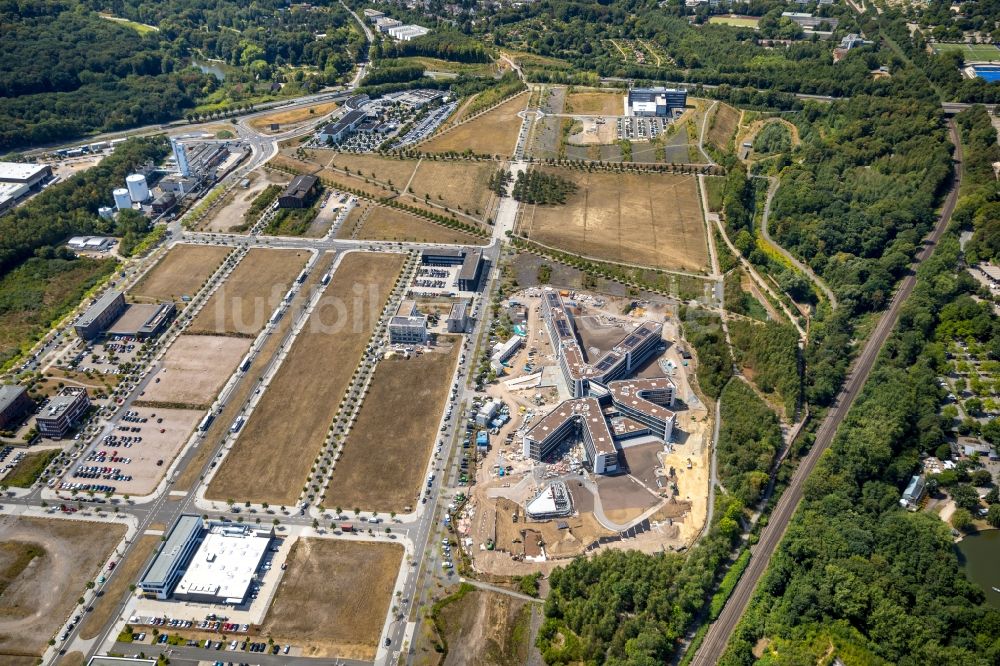 Dortmund aus der Vogelperspektive: Baustelle zum Neubau eines Büro- und Geschäftshauses der Amprion GmbH im Technologiepark Phoenix-West im Ortsteil Hörde in Dortmund im Bundesland Nordrhein-Westfalen