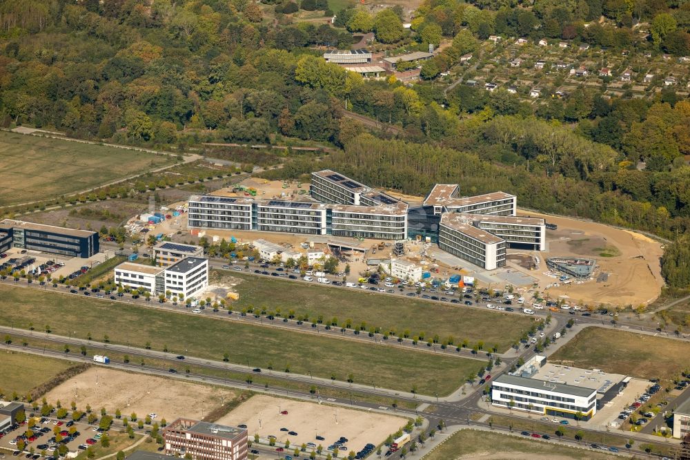 Luftbild Dortmund - Baustelle zum Neubau eines Büro- und Geschäftshauses der Amprion GmbH im Technologiepark Phoenix-West im Ortsteil Hörde in Dortmund im Bundesland Nordrhein-Westfalen