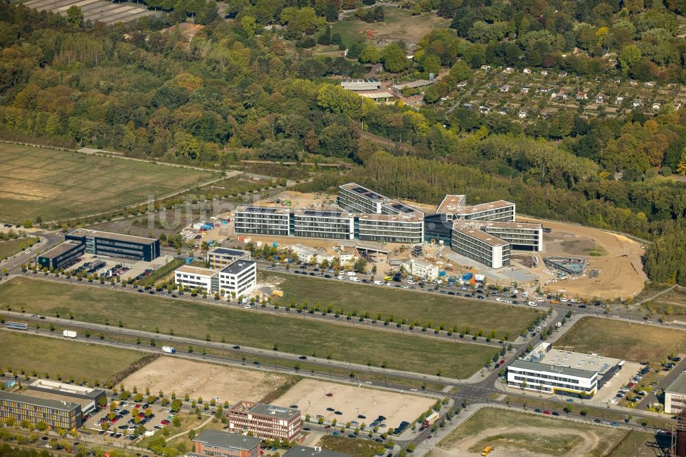 Luftaufnahme Dortmund - Baustelle zum Neubau eines Büro- und Geschäftshauses der Amprion GmbH im Technologiepark Phoenix-West im Ortsteil Hörde in Dortmund im Bundesland Nordrhein-Westfalen