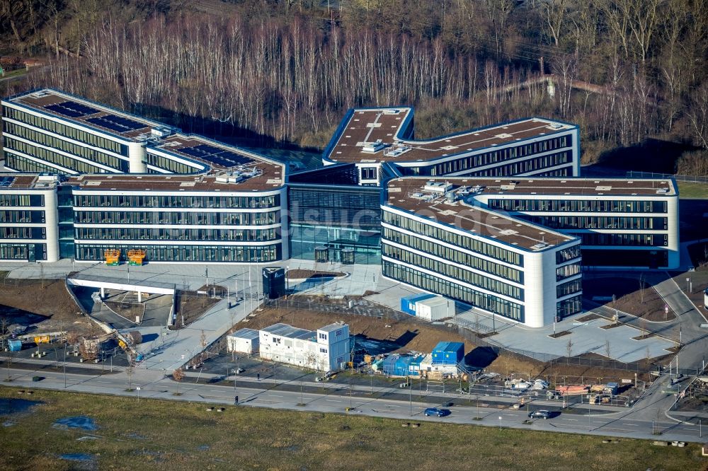 Luftaufnahme Dortmund - Baustelle zum Neubau eines Büro- und Geschäftshauses der Amprion GmbH im Technologiepark Phoenix-West im Ortsteil Hörde in Dortmund im Bundesland Nordrhein-Westfalen