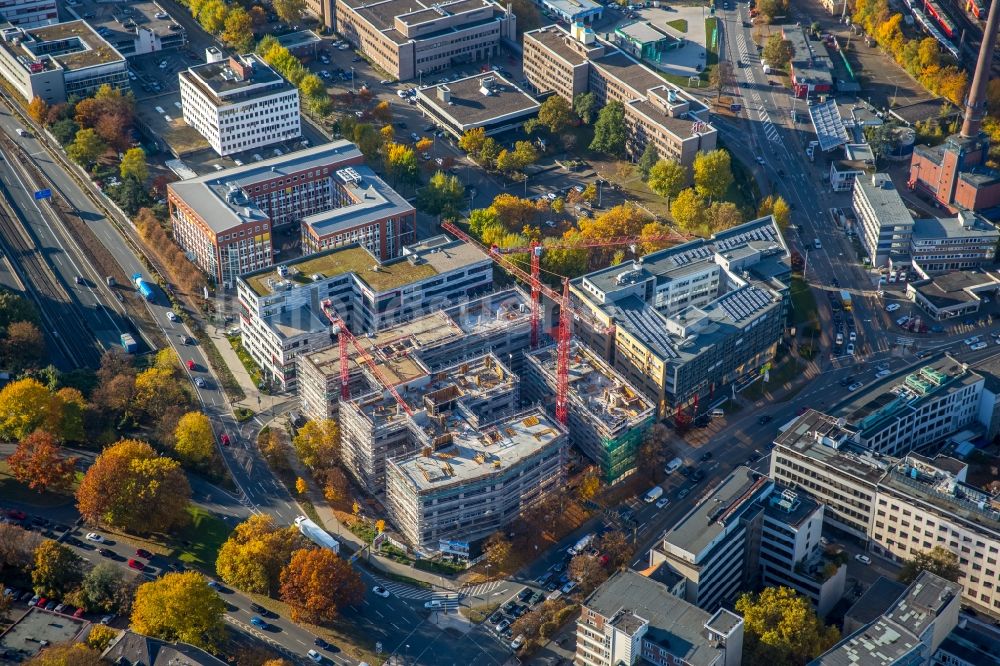 Luftaufnahme Essen - Baustelle zum Neubau eines Büro- und Geschäftshauses Friedrichstraße - Holsterhauser Straße in Essen im Bundesland Nordrhein-Westfalen