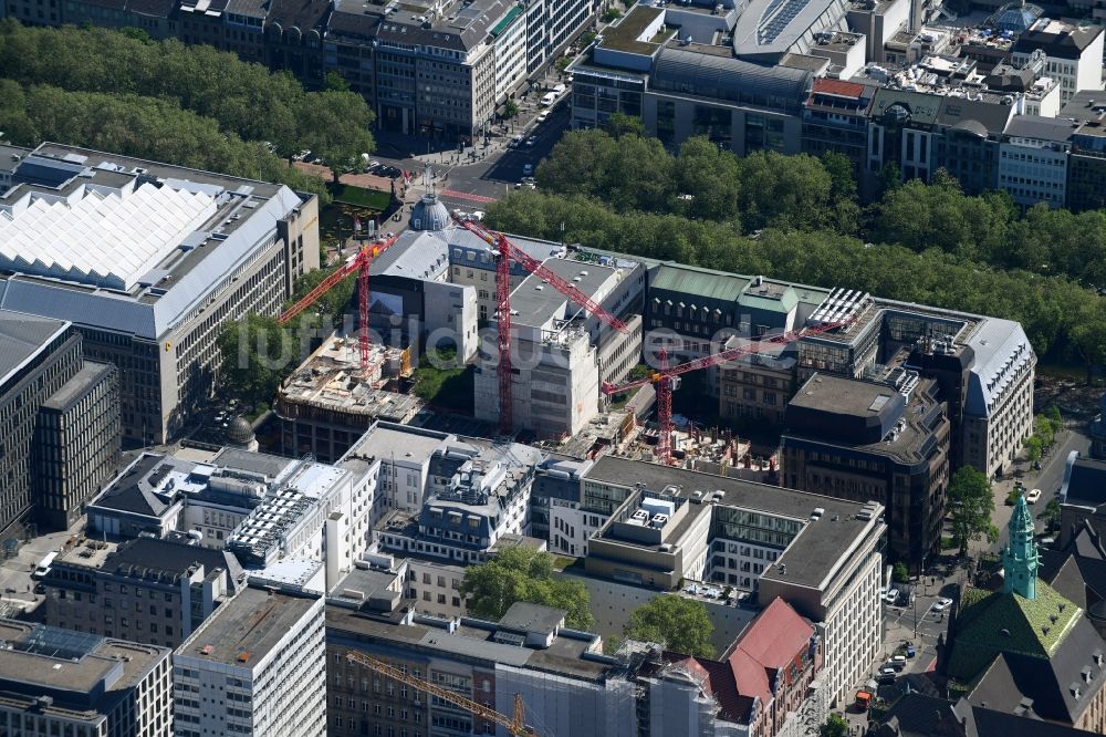 Luftaufnahme Düsseldorf - Baustelle zum Neubau eines Büro- und Geschäftshauses KÖ-QUARTIER in Düsseldorf im Bundesland Nordrhein-Westfalen, Deutschland