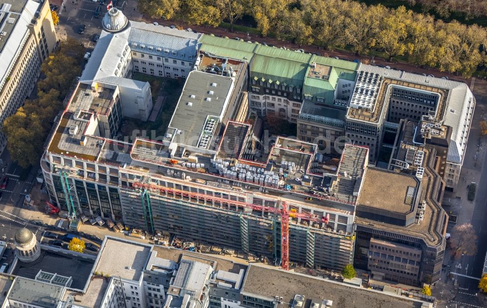 Düsseldorf aus der Vogelperspektive: Baustelle zum Neubau eines Büro- und Geschäftshauses KÖ-QUARTIER in Düsseldorf im Bundesland Nordrhein-Westfalen, Deutschland