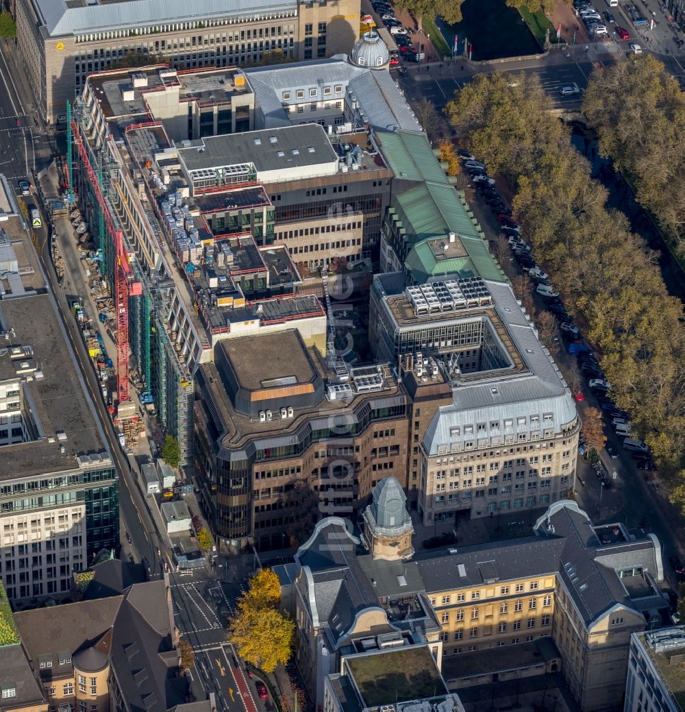 Düsseldorf aus der Vogelperspektive: Baustelle zum Neubau eines Büro- und Geschäftshauses KÖ-QUARTIER in Düsseldorf im Bundesland Nordrhein-Westfalen, Deutschland