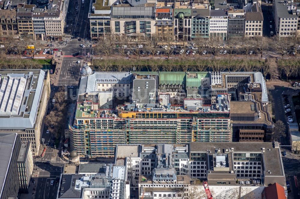 Luftbild Düsseldorf - Baustelle zum Neubau eines Büro- und Geschäftshauses KÖ-QUARTIER in Düsseldorf im Bundesland Nordrhein-Westfalen, Deutschland