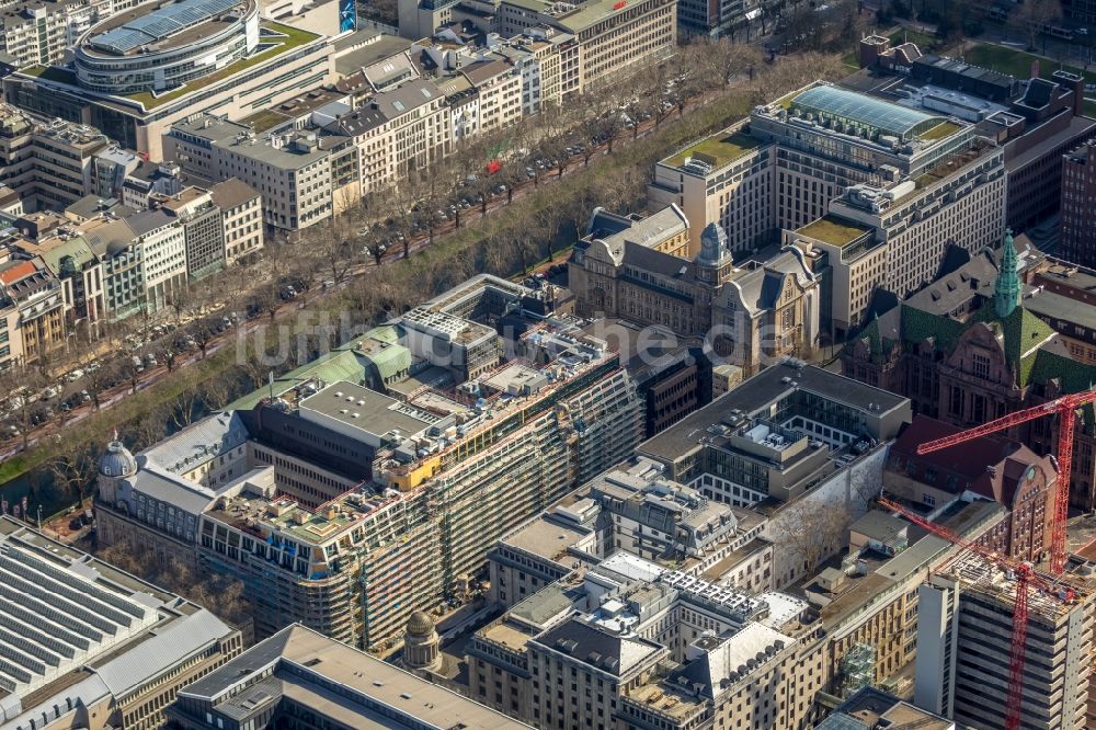 Düsseldorf aus der Vogelperspektive: Baustelle zum Neubau eines Büro- und Geschäftshauses KÖ-QUARTIER in Düsseldorf im Bundesland Nordrhein-Westfalen, Deutschland