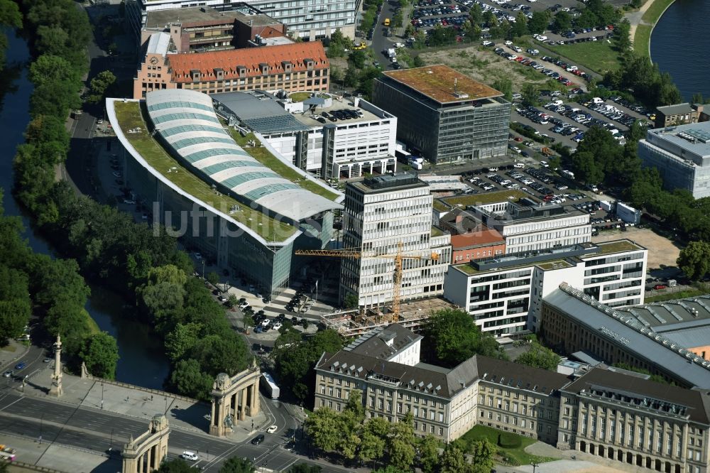 Luftbild Berlin - Baustelle zum Neubau eines Büro- und Geschäftshauses Salzufer - Englische Straße durch das Bauunternehmen RD bud Sp. z o.o. in Berlin