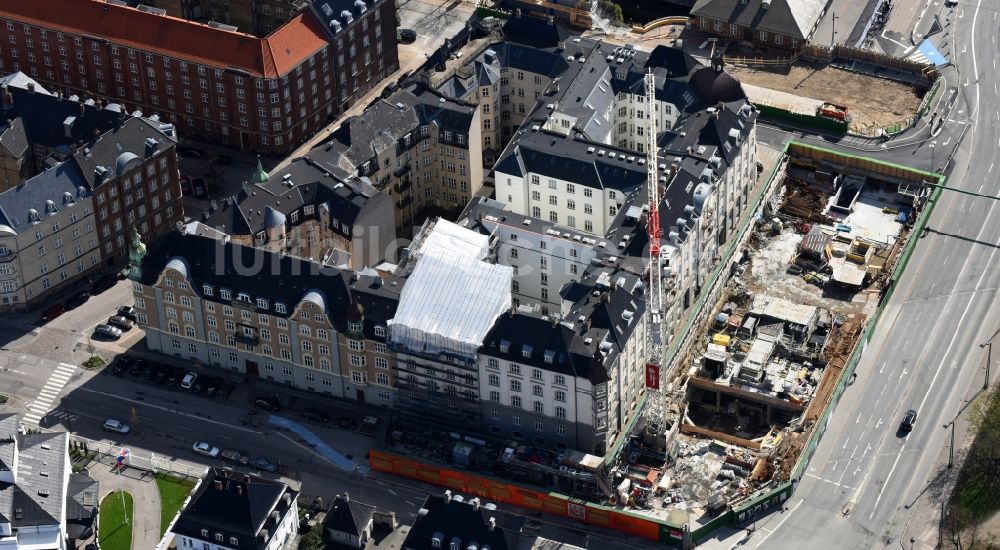 Kopenhagen von oben - Baustelle zum Neubau eines Büro- und Geschäftshauses Tandlaegevagten am Oslo Pl. in Kopenhagen in Region Hovedstaden, Dänemark