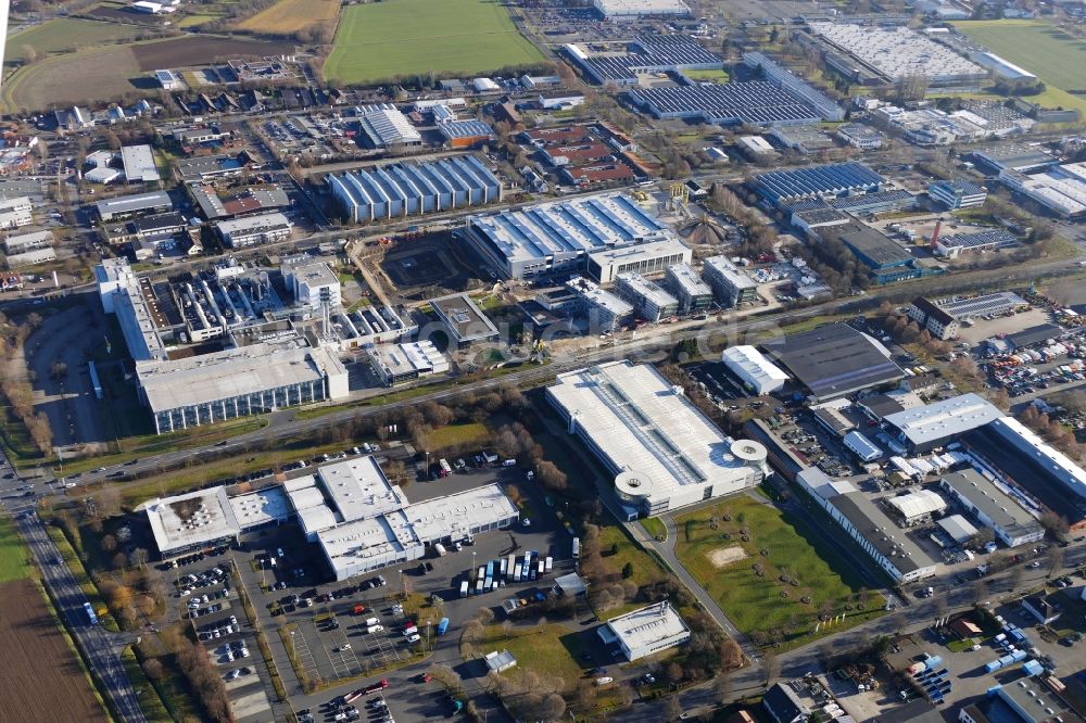 Göttingen von oben - Baustelle zum Neubau eines Büro- und Geschäftshauses des Unternehmens Sartorius im Ortsteil Grone in Göttingen im Bundesland Niedersachsen